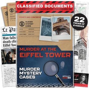 Murder Mystery Cases - Murder at The Eiffel Tower - Unsolved Murder Mystery Games for Adults - Escape Room Game w/Intriguing Cold Case Case File - Detective Games, Crime Solving, Mystery Game Fun