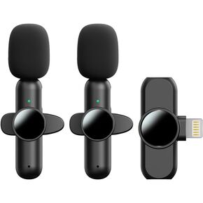 K3 1 Tow 2 Wireless Lavalier Microphone, Lavalier Shirt Microphone - Mini Clip Microphone for Tiktok YouTube Podcast Interviews (1 to 2 for Type-C+iPhone)