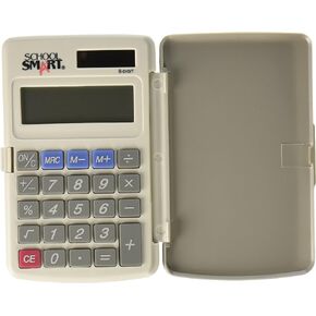 School Smart 8-Digit LCD Dual Power Pocket Calculator, 2-7/8 x 3/8 x 4-5/8 Inches