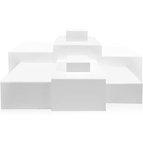 Olutacot 8 Pack Acrylic Risers for Display Acrylic Display Nesting Cubes Hollow Bottoms Display Stand Acrylic Cube Boxes Acrylic Decorative Stand for Cosmetics Jewelry Display