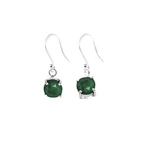 Raw Emerald Earrings Sterling Silver – Natural Raw Emerald 925 Silver Drop Dangle Earrings for Women – Green Emerald Gemstone Birthstone Earrings Jewelry Gift -Gift Box Packaging Included