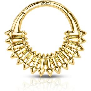 COCHARM 925 Sterling Silver Septum Rings Gold 16g Septum Jewelry Mini Septum Piercing Dainty Women Septum Clicker 925 Silver Daith Earrings 16g Daith Piercing Jewelry