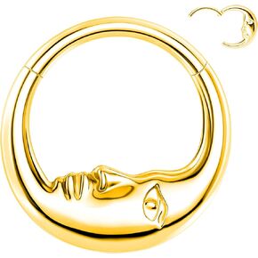 G23 Solid Titanium Septum Ring 16G Crescent Face Septum Jewelry Dainty Helix Daith Earrings Nose Ring for Women Daith Piercing Jewelry
