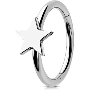 Jewseen 316L Surgical Steel Cartilage Hoop Earrings Star Nose Hoop Ring 16g 18g 20g Lip Ring Tragus Daith Helix Piercing Jewelry for Women