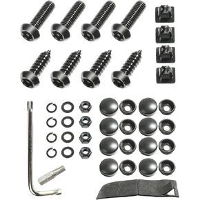 مجموعات براغي لوحة الترخيص المضادة للسرقة، مشابك براغي أمان مقاومة للصدأ من الفولاذ المقاوم للصدأ، براغي لوحة الترخيص، براغي M6 (1/4 بوصة) مقاومة للعبث، صامولة التثبيت، غطاء أغطية لتركيب حامل الإطار in Kuwait