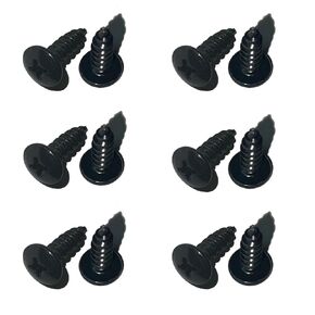 JMREOIMS 12 Pieces Black License Plate Screws, 18-8 Stainless Steel License Plate Bolts with Rustproof Finish, Car License Plate Screws for Domestic Vehicles