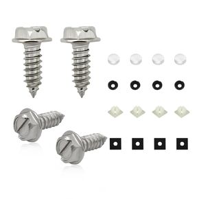 8 PCS Licence Plate Screw Kit, Rustproof Stainless Steel License Plate Screws, Anti-Theft Self Tapping Mounting Bolts for Securing Licence Plate Frame, Car Accessories (Black-8PCS)