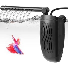 FEDOUR 4W 5W Adjustable Aquarium Internal Filter, Submersible Filter with Spray Bar, Water Pump for 1-40 Gallon Fish and Turtle Tank (for 5-40 gallon)
