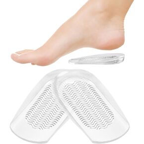 Unribeau Heel Cushions for Heel Pain Relief, Gel Heel Inserts for Achilles Tendonitis Relief and Heel Spurs, Heel Pads Provide Support and Cushioning for Men Women (L: W8.5-12 | M7.5-11, Clear)