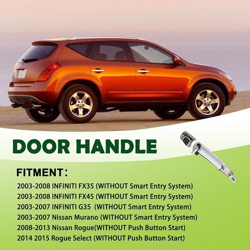 مقبض الباب الخارجي الأمامي الأيمن الخلفي الأيسر والأيمن متوافق مع 2003-2008 إنفينيتي FX35 FX45 2003-2007 نيسان مورانو 2008-2013 روج يستبدل 82646-CA000 80640-CA012 in Kuwait