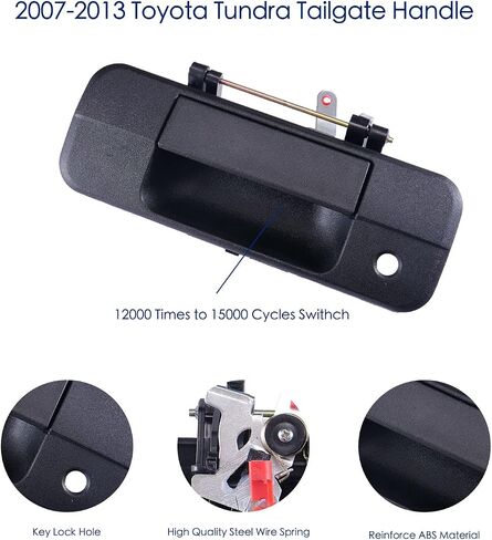 Lcyolada Premium Tailgate Handle Latch with Rod Clips,Fits for Toyota Tundra 2007-2013,Textured Black,Replace# 69090-0C040, 690900C040,81213 in Saudi Arabia