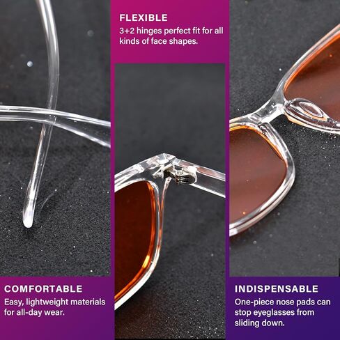 OPTOFENDY Blue Light Glasses for Men Women, Gaming Glasses for Computer, TV, Phone with Anti Fatigue, Eyestrain & UV Glare in Kuwait