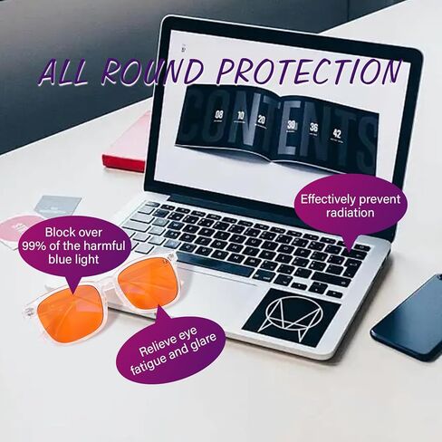 OPTOFENDY Blue Light Glasses for Men Women, Gaming Glasses for Computer, TV, Phone with Anti Fatigue, Eyestrain & UV Glare in Kuwait