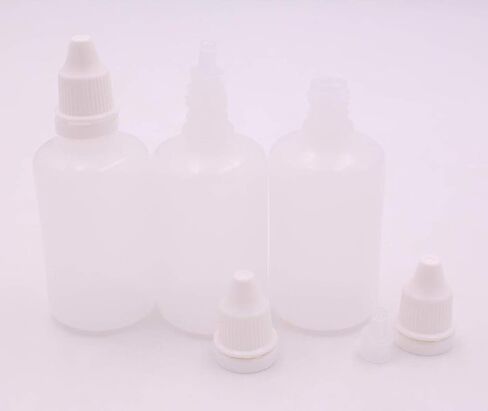 UPSTORE 50PCS White Plastic Refillable Empty Dropping Bottles Eye Liquid Squeezable Dropper Vials Sample Packing Storage Holder Container with Screw Cap And Orfice Reducer(Bottle+Tip cap+cap) (2ml) in Saudi Arabia