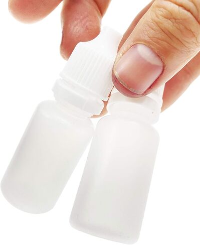 UPSTORE 50PCS White Plastic Refillable Empty Dropping Bottles Eye Liquid Squeezable Dropper Vials Sample Packing Storage Holder Container with Screw Cap And Orfice Reducer(Bottle+Tip cap+cap) (2ml) in Saudi Arabia