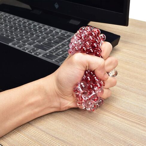 كرة العنب الإسفنجية الشبكية اللامعة للأطفال - لعبة رائعة وممتعة للضغط والتوتر للبالغين والأطفال (عبوة من 4 قطع) in Kuwait