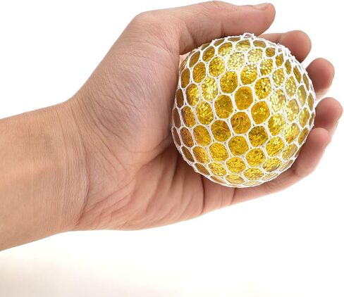 كرة العنب الإسفنجية الشبكية اللامعة للأطفال - لعبة رائعة وممتعة للضغط والتوتر للبالغين والأطفال (عبوة من 4 قطع) in Kuwait