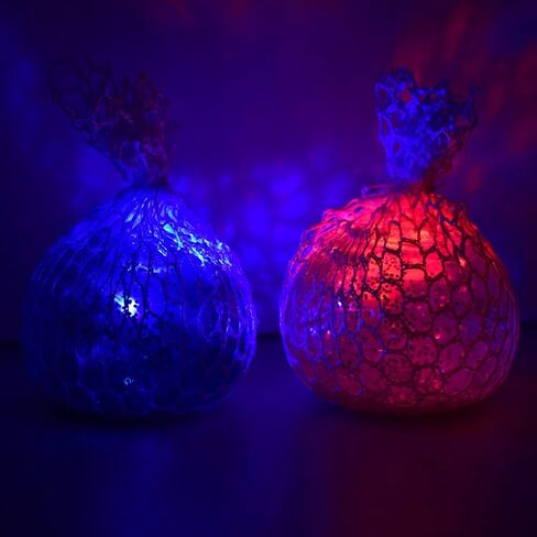 كرة العنب الإسفنجية الشبكية اللامعة للأطفال - لعبة رائعة وممتعة للضغط والتوتر للبالغين والأطفال (عبوة من 4 قطع) in Kuwait