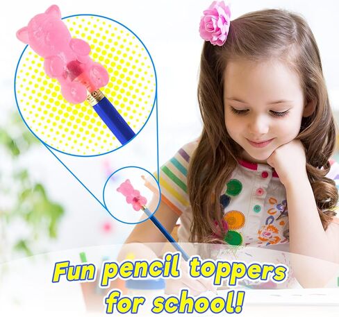 JA-RU Mini Gummi Bears Pencil Toppers for Kids (1 Pack, 6 Bears Each) Mochi Squishy Toys. Stress Relief Fidget Toys. Bulk Party Favors & Cool School Supplies. 4530-1s in Saudi Arabia