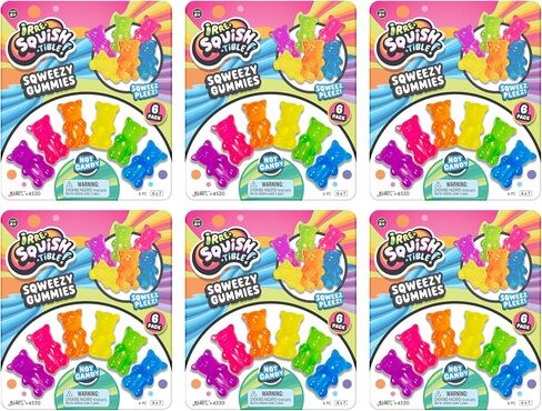 JA-RU Mini Gummi Bears Pencil Toppers for Kids (1 Pack, 6 Bears Each) Mochi Squishy Toys. Stress Relief Fidget Toys. Bulk Party Favors & Cool School Supplies. 4530-1s in Saudi Arabia