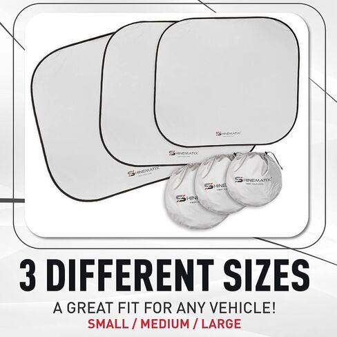 2-Piece Windshield Sunshade - Foldable Car Front Window Sun Shades for Most Sedans SUV Truck - Best 210T Reflective Material Blocks 99% UV Rays and Keeps Your Vehicle Cool (Sports/Small) in Saudi Arabia