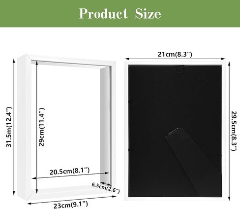 Puorseng A4 Shadow Box Frame 2 Inch Deep Memory Display Case 11 x 14 Shadowbox Frame with Linen Back Memorabilia Bouquet Medals Photos Memory Box for Keepsakes (White), CS-3-A4W in Saudi Arabia