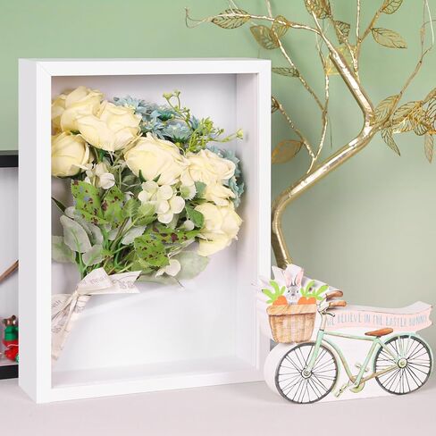 Puorseng A4 Shadow Box Frame 2 Inch Deep Memory Display Case 11 x 14 Shadowbox Frame with Linen Back Memorabilia Bouquet Medals Photos Memory Box for Keepsakes (White), CS-3-A4W in Saudi Arabia
