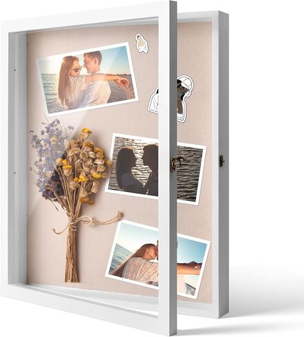 إطار صورة صندوق الظل مقاس 16 × 20، وحقيبة عرض صندوق الزهور، وإطار صورة كبير لتزيين المنزل، وحقيبة عرض الذاكرة للزهور، وحفلات الزفاف، والتذاكر والعناصر ثلاثية الأبعاد، دبابيس متضمنة باللون الأبيض in Saudi Arabia