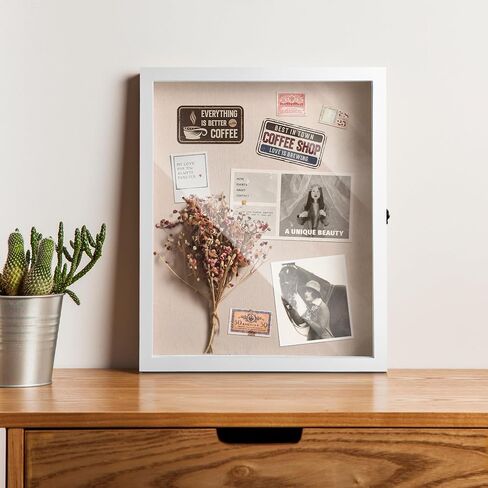 إطار صورة صندوق الظل مقاس 16 × 20، وحقيبة عرض صندوق الزهور، وإطار صورة كبير لتزيين المنزل، وحقيبة عرض الذاكرة للزهور، وحفلات الزفاف، والتذاكر والعناصر ثلاثية الأبعاد، دبابيس متضمنة باللون الأبيض in Saudi Arabia