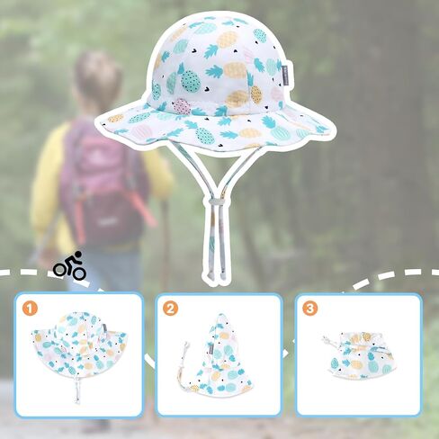 Baby Bucket hat UPF 50+ Wide Brim Toddler Sun hat Beach for Girls in Saudi Arabia