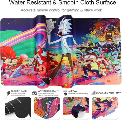 Large Gaming Mouse Pad 35.4x15.7 inches for Precise and Comfortable Gaming and Work - Non-Slip Base, Waterproof Surface, Durable Stitched Edges in Saudi Arabia