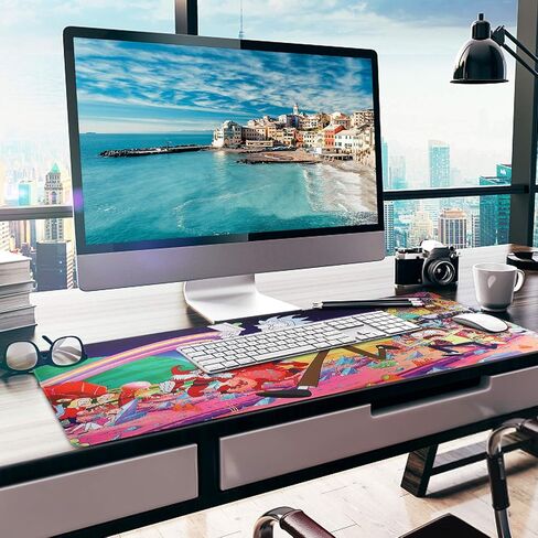 Large Gaming Mouse Pad 35.4x15.7 inches for Precise and Comfortable Gaming and Work - Non-Slip Base, Waterproof Surface, Durable Stitched Edges in Saudi Arabia