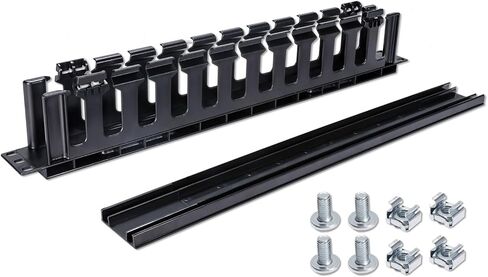 2 حزمة 1U 19 بوصة مدير كابلات الفرشاة الأفقية، لوحة شريط مسار الكابل لإدارة الكابلات المثبتة على الرف in Kuwait