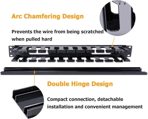 2 حزمة 1U 19 بوصة مدير كابلات الفرشاة الأفقية، لوحة شريط مسار الكابل لإدارة الكابلات المثبتة على الرف in Kuwait