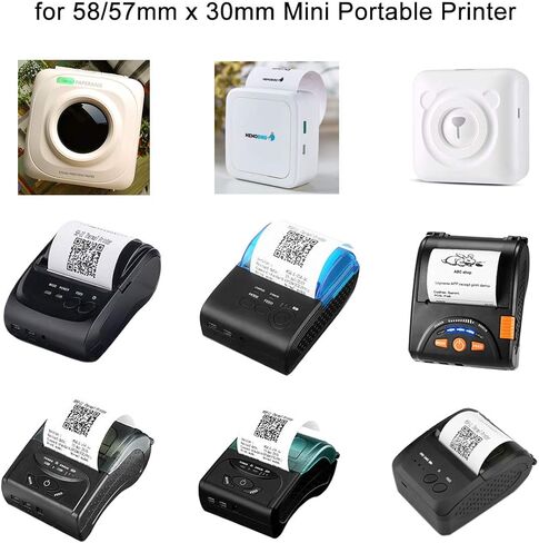 12 قطعة من الورق الحراري Riyitauto للطابعة المحمولة PAPERANG جيب بلوتوث محمول غير لاصق 57 مم × 30 مم للطابعة الحرارية ماكينة تسجيل النقود POS لفة ورق استلام in Kuwait