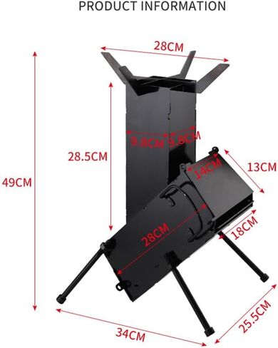 Rocket Stove for Camping Heavy Duty Wood Burning Stove with Adjustable Legs in Saudi Arabia