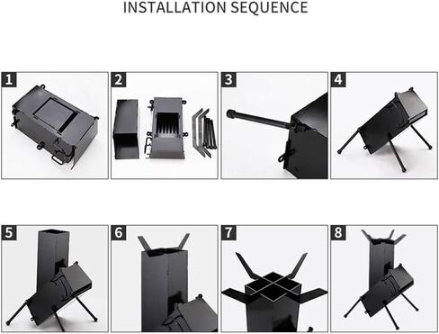 Rocket Stove for Camping Heavy Duty Wood Burning Stove with Adjustable Legs in Saudi Arabia