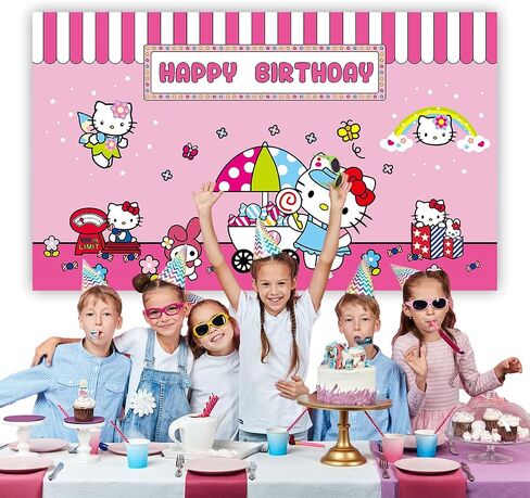 5x3 FT Birthday Party for Cinnamoroll Supplies Background Decoration for Cinnamoroll Photography Vinyl Photo Background Birthday Party Decoration (bluee) in Saudi Arabia