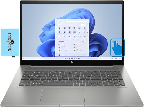 HP Newest Envy 17t-Laptop 17.3 بوصة تعمل باللمس FHD IPS (14-Core Intel i7-13700H، 64 جيجابايت ذاكرة الوصول العشوائي، 2 تيرابايت PCIe SSD، Intel Iris Xe، Backlit KYB، 2 Thunderbolt 4، WiFi 6E، BT 5.3، Win 11 Pro) حزمة مع /DKZ المحور in Kuwait