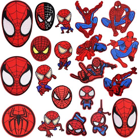 20 Pcs Superhero Embroidered Iron-on Patches/Clothing Repair Holes Ironing Patch with Back Glue/Iron On Patch Applique for Clothes,Dress,Hat,Jeans,DIY Accessories (YY-20SPID) in Saudi Arabia