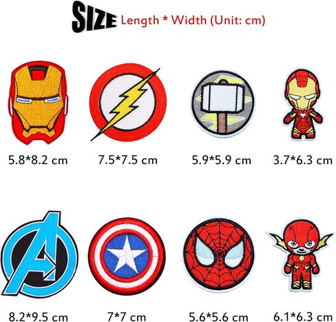 20 Pcs Superhero Embroidered Iron-on Patches/Clothing Repair Holes Ironing Patch with Back Glue/Iron On Patch Applique for Clothes,Dress,Hat,Jeans,DIY Accessories (YY-20SPID) in Saudi Arabia