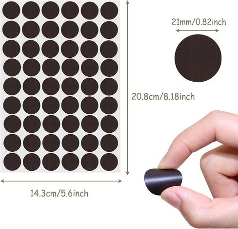 108Pcs Self-Adhesive Wooden Furniture Cabinet Screw Hole Cover Stickers Decoration Supplies,20mm Dia (Black Walnut) in Saudi Arabia