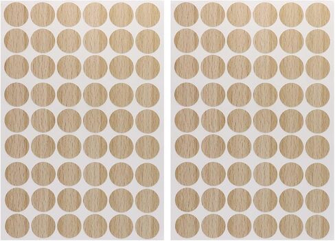 108Pcs Self-Adhesive Wooden Furniture Cabinet Screw Hole Cover Stickers Decoration Supplies,20mm Dia (Black Walnut) in Saudi Arabia