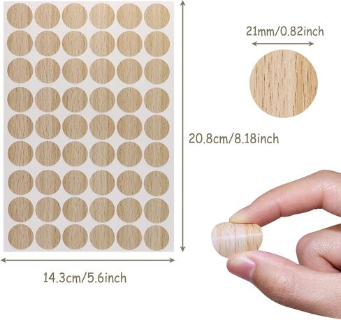 108Pcs Self-Adhesive Wooden Furniture Cabinet Screw Hole Cover Stickers Decoration Supplies,20mm Dia (Black Walnut) in Saudi Arabia