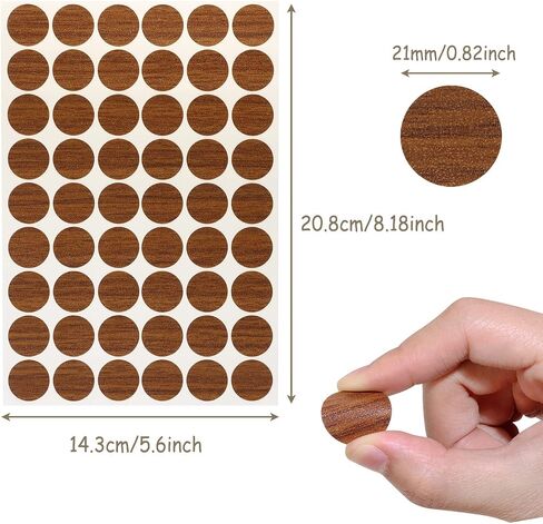 108Pcs Self-Adhesive Wooden Furniture Cabinet Screw Hole Cover Stickers Decoration Supplies,20mm Dia (Black Walnut) in Saudi Arabia