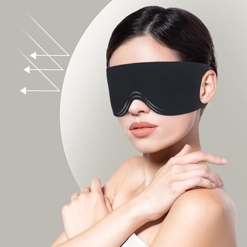 FRESHME Lightweight Ear Hanging Sleep Mask - Zero Pressure Blockout Comfortable Sleep Blindfold with Elastic Loops, Thin Sleeping Mask Head Cushion for Side Sleeper, Includes Earplugs in Saudi Arabia