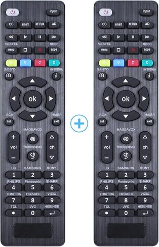 【Pack of 2】 Universal TV Remote Repacement Control for LG,Samsung, TCL, Philips, Vizio, Sharp, Sony, Panasonic, Sanyo, Insignia, Toshiba and Other Brands LCD LED 3D HDTV Smart TV (RC-G006) in Saudi Arabia