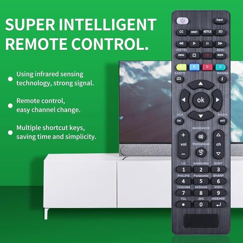 【Pack of 2】 Universal TV Remote Repacement Control for LG,Samsung, TCL, Philips, Vizio, Sharp, Sony, Panasonic, Sanyo, Insignia, Toshiba and Other Brands LCD LED 3D HDTV Smart TV (RC-G006) in Saudi Arabia