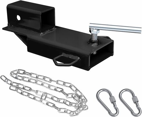 Forklift Trailer Hitch Attachment, IGLDIPUO Black 2 Inch Hitch Receiver Pallet Fork Trailer Towing Adapter with Chain in Saudi Arabia