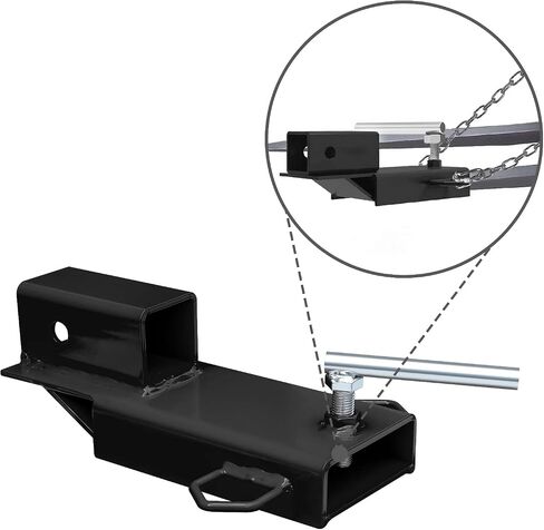Forklift Trailer Hitch Attachment, IGLDIPUO Black 2 Inch Hitch Receiver Pallet Fork Trailer Towing Adapter with Chain in Saudi Arabia